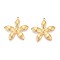 304 Stainless Steel Pendants, Flower Charm, Ion Plating(IP), Real 18K Gold Plated, 30x29.5x4mm, Hole: 1.4mm