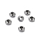 304 Stainless Steel Beads, with Rubber Inside, Slider Beads, Rondelle, Stainless Steel Color, 6x3mm, Hole: 3mm, Rubber Hole: 1.2mm