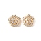 Brass Micro Pave Cubic Zirconia Beads, Cadmium Free & Nickel Free & Lead Free, Flower, Real 18K Gold Plated, Clear, 16x16.5x8mm, Hole: 1.6mm