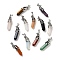 Natural & Synthetic Gemstone Pointed Big Pendants, Faceted Bullet Charm, with Platinum Tone Brass Wolf Findings, Cadmium Free & Lead Free, Mixed Dyed and Undyed, 59~62x13~14x14~15mm, Hole: 5.2x8.5mm