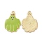 Halloween Theme Rack Plating Alloy Enamel Pendants, Ghost Charms, Light Gold, 31x22x1.7mm, Hole: 2mm