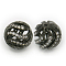 Brass Cubic Zirconia Beads, Round, Gunmetal, 12mm, Hole: 1mm