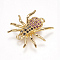 Brass Micro Pave Cubic Zirconia Links, Insects, Colorful, Golden, 18x18.5x3.5mm, Hole: 1.5mm