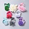 Elastic Polyester Baby Footbands for Girls, Hair Accessories, with Acrylic, Flower, Mixed Color, 16x50x1mm