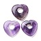 Natural Amethyst Pendants, Heart, 39.5~41.5x40~41.5x7.5~8.5mm, Hole: 12~14.5mm