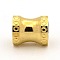 201 Stainless Steel Beads, Large Hole Column Beads Ion Plating (IP), Golden, 12x10mm, Hole: 6mm