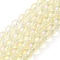 Transparent Electroplate Glass Beads Strands, Pearl Luster Plated, Round, Beige, 4mm, Hole: 0.7mm, about 101pcs/strand, 14.57~14.96''(37~38cm)
