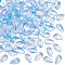 100Pcs Handmade Lampwork Charms, with Glitter Powder, Teardrop Charm, Cornflower Blue, 14x7.5x5~6mm, Hole: 1mm
