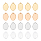 UNICRAFTALE 40 Sets 2 Colors 13x18mm Oval Tray Pendants Making Stainless Steel Pendants and Clear Glass Cabochon for Necklaces Jewelry Making, Golden, Stainless Steel Color