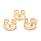 Ion Plating(IP) 304 Stainless Steel Finger Rings, Cuff Rings, Long-Lasting Plated, Hollow, Golden, US Size 7 1/4(17.5mm), 9.5~12mm