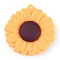 PVC Plastic Pendants, Sunflower, Orange, 49x46x11.5mm, Hole: 3mm