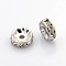 316 Surgical Stainless Steel Crystal Rhinestone Spacer Beads, Straight Edge, Rondelle, Stainless Steel Color, 10x4mm, Hole: 2mm