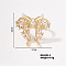 Butterfly Brass Micro Pave Cubic Zirconia Open Cuff Ring for Women, Simple Fashion Summer Personalized Colorful Ring