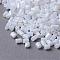 Opaque Rainbow Two Cut Glass Seed Beads, AB Color Plated, Round Hole, Hexagon, White, 2~6x2mm, Hole: 0.5mm, about 21000pcs/450g, 450g/bag