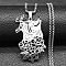 201 Stainless Steel Pendant Necklaces, Cat, Stainless Steel Color, 23.62 inch(60cm)
