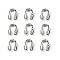 Eco-Friendly Rack Plating Brass Wire Guardians, Lead Free & Cadmium Free & Nickel Free, Platinum, 5x4x1mm, Hole: 0.5mm
