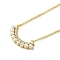 Brass Micro Pave Clear Cubic Zirconia Pendant Necklaces, with Plastic Beads, Cable Chain Necklaces, Real 18K Gold Plated, 16.77 inch(426mm)