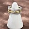 Brass Micro Pave Cubic Zirconia Plain Band Finger Rings for Women, Platinum & Golden, 7.5mm, US Size 8 1/2(18.5mm)