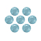 Hotfix Rhinestones, Czech Rhinestone, Flat Back & Faceted, Half Round, Turquoise, SS34, 7~7.3mm, about 288pcs/bag
