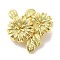 Rack Plating Brass Twister Clasps, Cadmium Free & Lead Free, Long-Lasting Plated, Flower, Golden, 29x28x10mm, Inner Diameter: 12x5mm