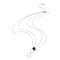 304 Stainless Steel Necklaces, Double Layer Necklaces with Porcelain Glass Bead & Cross Pendant, Platinum, 38.3cm