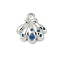 Brass Micro Pave Cubic Zirconia Charms, Cadmium Free & Nickel Free & Lead Free, Shell Shape, Platinum, 10x10x2.5mm, Hole: 1.5mm