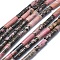 Natural Rhodonite Beads Strands, Column, 11~15x3.5~4.5mm, Hole: 1~1.2mm, about 28~30pcs/strand, 15.1~15.9 inch(38.5~40.5cm)