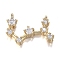 Brass Micro Clear Cubic Zirconia Pendants, Long-Lasting Plated, Real 18K Gold Plated, Constellations, Clear, Scorpio, 9x15x2.6mm, Hole: 0.7mm