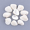 Clam Shell Pendants, White, 15~20x19~28x6~9mm, Hole: 1mm, about 315pcs/500g