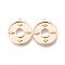 Brass Micro Pave Clear Cubic Zirconia Pendants, Nickel Free, Disc, Real 18K Gold Plated, 22x19.5x2mm, Hole: 1.2mm