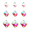 72Pcs 3 Style Irregular Rhombus Glass Sew on Rhinestone, 2-Hole Links, Crystal AB, 14~17x10~21x4~5.5mm, Hole: 1mm
