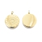 Ion Plating(IP) 304 Stainless Steel Pendants, with Jump Ring, Flat Round with Sun & Eye, Real 14K Gold Plated, 22x20x2mm, Jump Ring: 5x1mm, Inner Diameter: 3mm