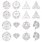 SUNNYCLUE 1 Box 16Pcs Knot Charms Trinity Stainless Steel Knot Charm Irish Celtic Knots Heart Charms Tree of Life Angel Wings Charm Horse Head Flat Round Star Charms for jewellery Making Charms Craft