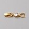 Extender Clasps Brass Cubic Zirconia Fold Over Extension Clasps Golden and Platinum Watch Band Extension Clasps , for DIY Jewelry Making Repair, Real 18K Gold Plated, 33x7x5.5mm, Hole: 5.5x4.5mm