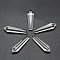 Glass Pointed Beads, Bullet, Undrilled/No Hole Beads, Clear, 30.5x9x8mm