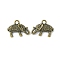 Tibetan Style Alloy Elephant Pendants, Cadmium Free & Nickel Free & Lead Free, Antique Bronze, 13x17x3.5mm, Hole: 2mm, about 695pcs/1000g