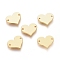Brass Links connectors, Long-Lasting Plated, Heart, Stamping Blank Tag, Real 18K Gold Plated, 11x13x1mm, Hole: 1mm