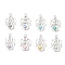 Acrylic Pendants, Angel, with Alloy Finding & Glass Pearl Beads, Silver, 32x20x6mm, Hole: 3mm, 8pcs/set
