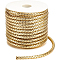 PU Imitation Leather Braided Cord, for Keychain, Round, Gold, 7x6mm, about 16.40 Yards(15m)/Roll
