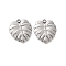 304 Stainless Steel Pendants, Tropical Leaf Charms, Anti-Tarnish, Stainless Steel Color, 16x14x1.5mm, Hole: 1.4mm