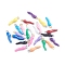 304 Stainless Steel Pendants, Enamelled Sequins, Horn of Plenty/Italian Horn Cornicello Charms, Stainless Steel Color, Mixed Color, 17.5x4.5x3.5mm, Hole: 1mm
