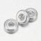 Flat Round Brass Spacer Beads, Silver Color Plated, 8x2mm, Hole: 2mm