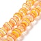 Round Handmade Clear Lampwork Beads Strands, Gold, 13~13.5x11.5mm, Hole: 1.2mm, about 30pcs/strand, 13.58~13.78 inch(34.5~35cm)