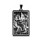 201 Stainless Steel Pendants, Laser Engraved Pattern, Tarot Card Pendants, Gunmetal, The Emperor IV, 40x24x1mm, Hole: 8x4mm