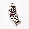 Alloy Enamel Pendants, Fish Flags, Golden, Black, 35x14x1.5mm, Hole: 2.8mm