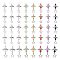 4 Sets Transparent Acrylic Pendants, with Tibetan Style Alloy Findings, Angel & Star, Mixed Color, 38mm, Hole: 3mm, about 1pc/color, 8pcs/set