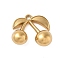 304 Stainless Steel Pendants, Cherry, Real 18K Gold Plated, 16x19x7mm, Hole: 1.6mm