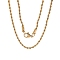 Trendy Men's 304 Stainless Steel Rope Chain Necklaces, with Lobster Clasps, Golden, 17.7 inch(45cm), 2mm