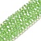 Electroplate Glass Beads Strands, AB Color Plated, Faceted(32 Facets), Round, Light Green, 4mm, Hole: 0.5mm, about 100pcs/strand, 14.2 inch