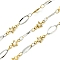 Ion Plating(IP) 304 Stainless Steel Chains, Soldered, with Spool, Golden & Stainless Steel Color, 9x4.5x0.8mm